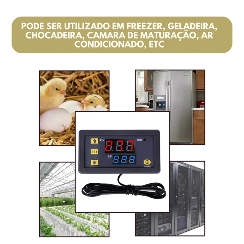 Termostato Inteligente Digital Programável para Cervejeira Chocadeira Kegerator Controlador de Temperatura Bivolt 110/220v 12v