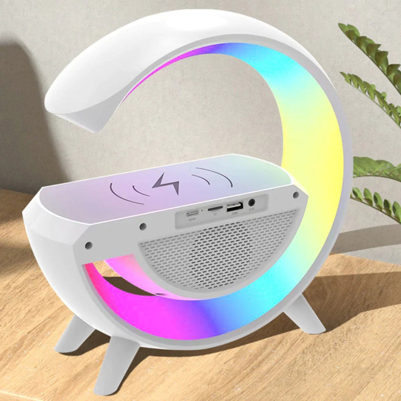 G-Speaker Smart Station - Luminária Bluetooth Inteligente Carregador Sem Fio Alarme Luz RGB