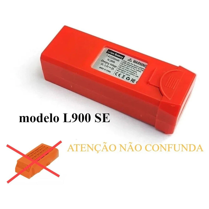 2 Baterias para Drone L900 Pro Se 7.4v 2200mah - Envio Imediato