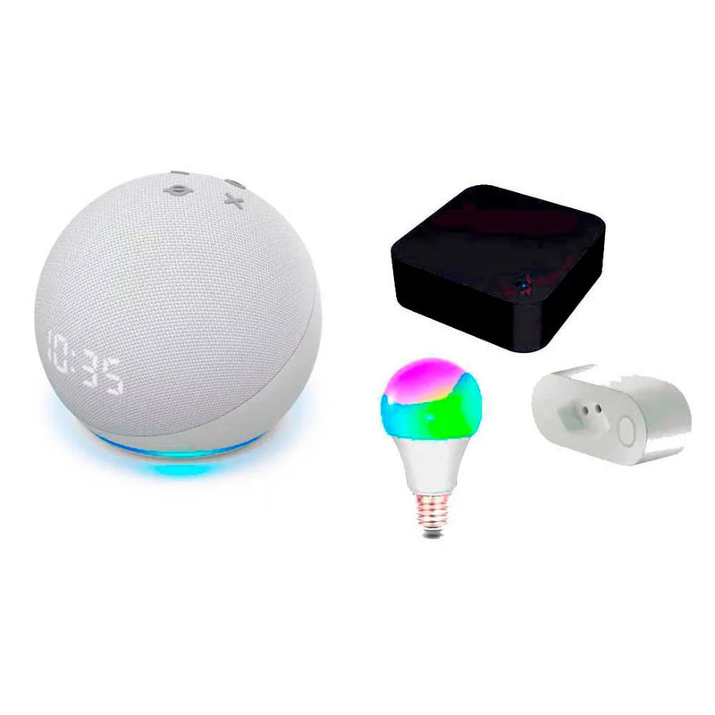 Alexa Echo Dot 5Ger + controle remoto universal smart + lampada colorida smart