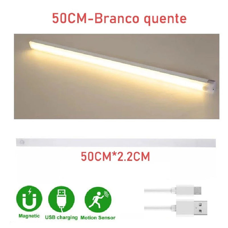 50Cm Luz LED Frio Ou Branco Quente Sem Fio Sensor Carregamento USB 20Cm 30Cm De Inteligente Do Guarda Roupa