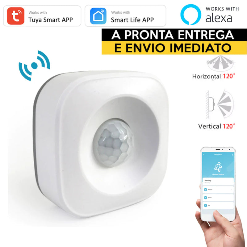 Sensor de Presença Detector Movimento Inteligente Wifi Tuya Compatível com Alexa e Google Home