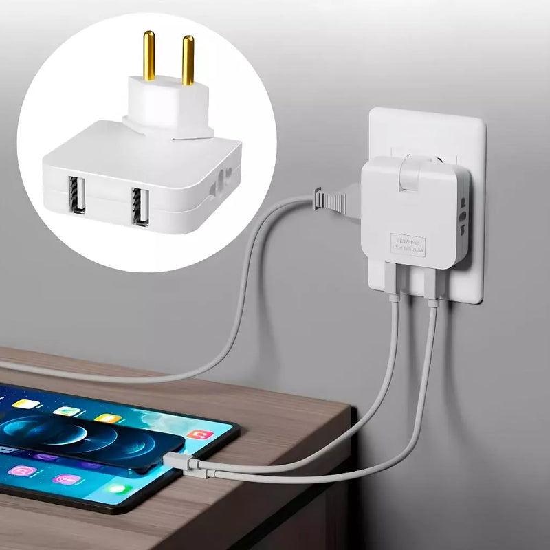 Adaptador de Tomada Com USB 110v/220v Dobrável Articulado Benjamin Tomada Extensão Elétrica