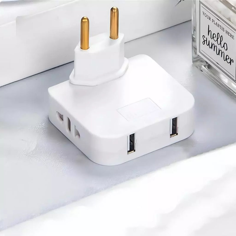 Adaptador de Tomada Com USB 110v/220v Dobrável Articulado Benjamin Tomada Extensão Elétrica