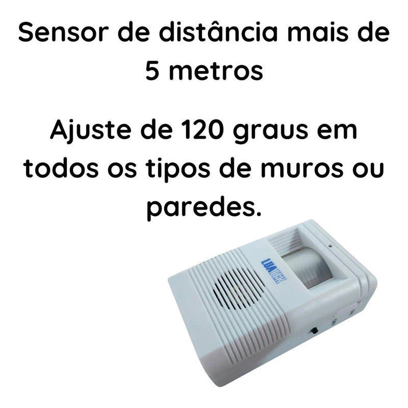 Sensor De Presença Anunciador Sonoro Ajustável Campainha